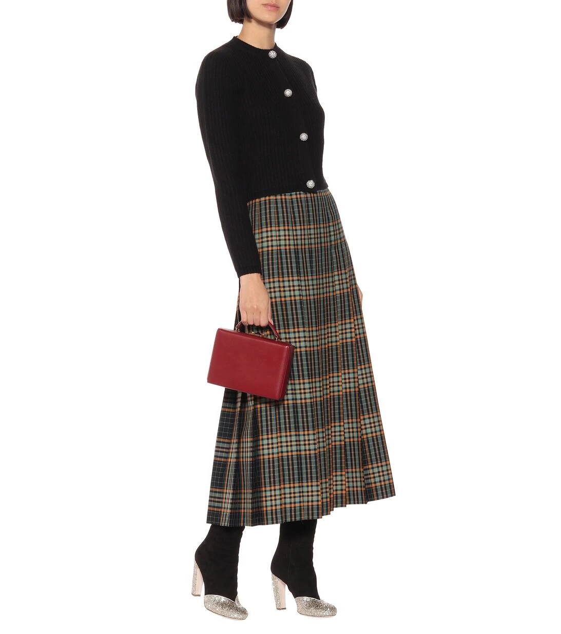 Miu Miu Stiefel Aus Veloursleder Mit Glitter 2 Miu Miu Stiefel Aus Veloursleder Mit Glitter – Bild 2