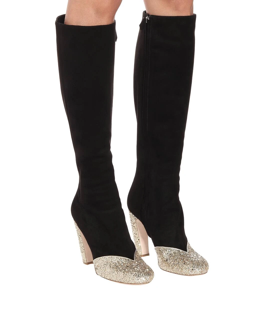 Miu Miu Stiefel Aus Veloursleder Mit Glitter 4 Miu Miu Stiefel Aus Veloursleder Mit Glitter – Bild 4