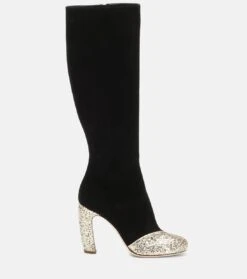 Miu Miu Stiefel Aus Veloursleder Mit Glitter 9 Miu Miu Stiefel Aus Veloursleder Mit Glitter -Paris Texas Shoes Geschaft P00404137 d3