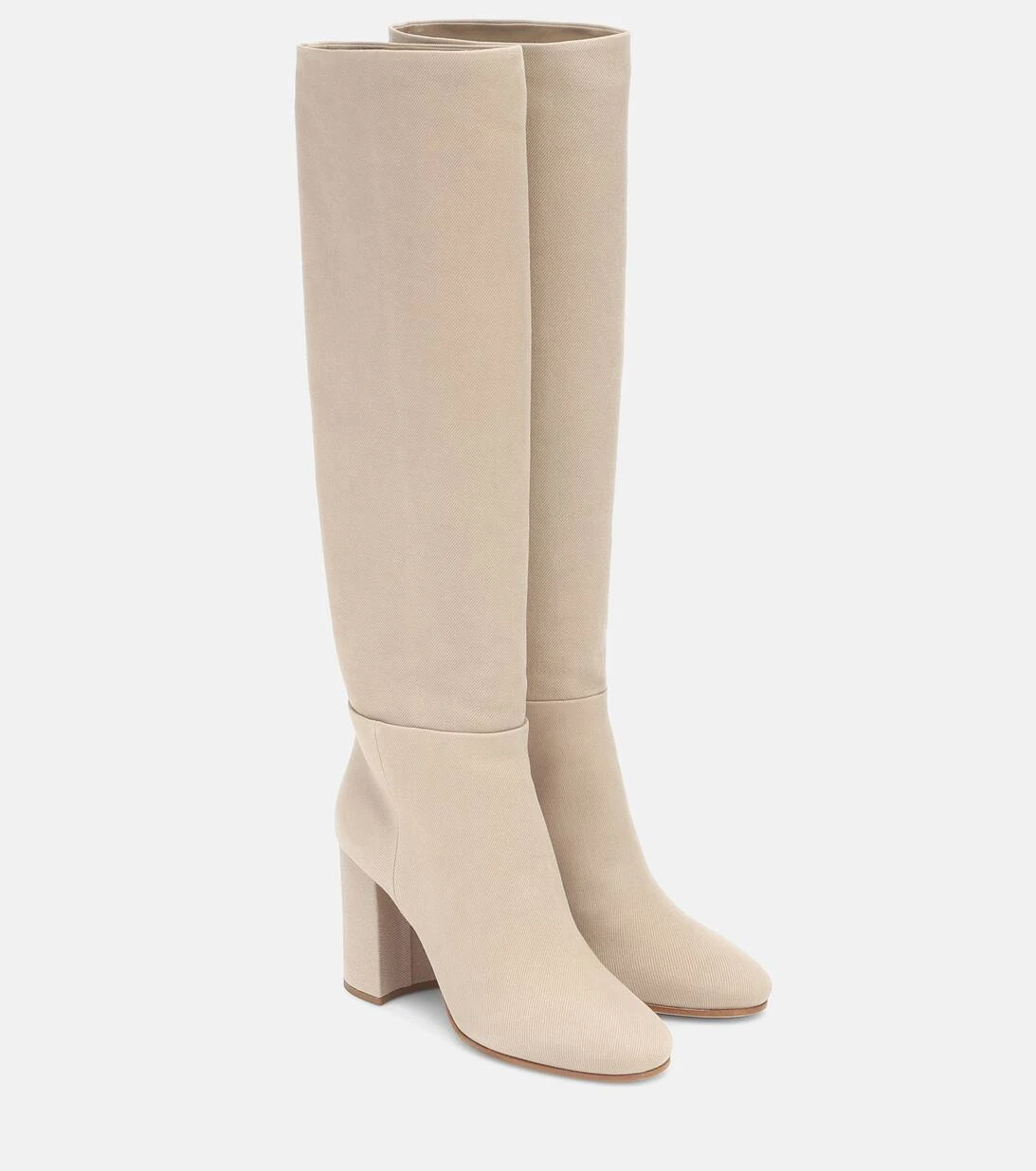 Miu Miu Stiefel Aus Baumwoll-Twill 1 Miu Miu Stiefel Aus Baumwoll-Twill