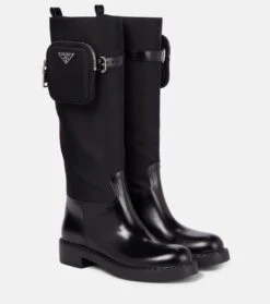 Prada Stiefel Aus Leder Und Nylon