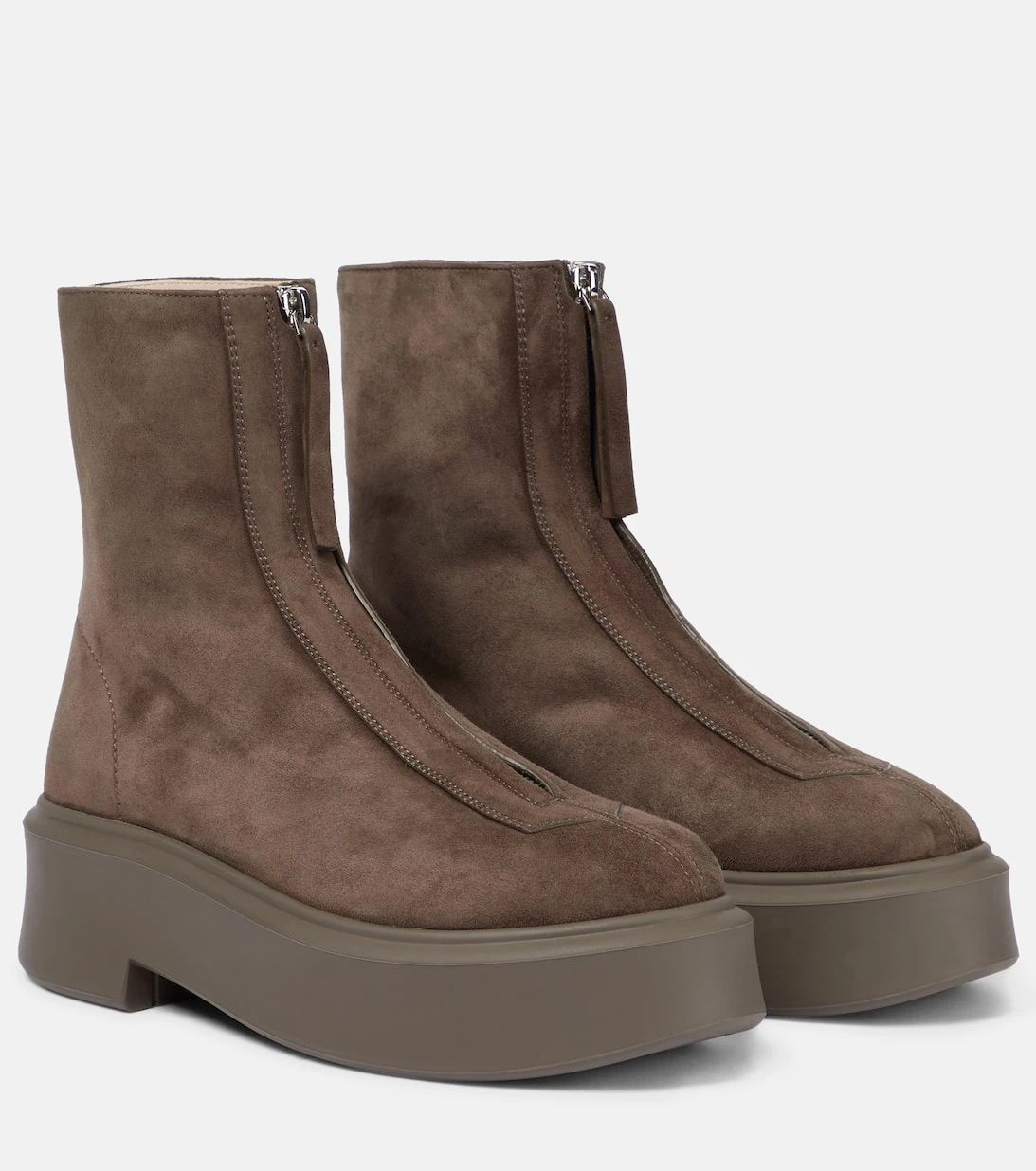 The Row Stiefel Zipped Boot 1 Aus Veloursleder 1 The Row Stiefel Zipped Boot 1 Aus Veloursleder