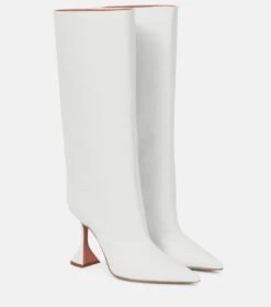 Amina Muaddi Stiefel Rain Aus Leder