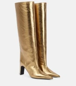 Balenciaga Stiefel Blade Aus Metallic-Leder