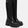 Prada Stiefel Aus Leder Und Nylon