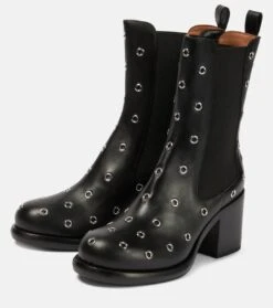 ALAIA Verzierte Stiefel Aus Leder -Paris Texas Shoes Geschaft P00698486 d3
