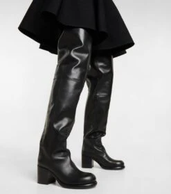 ALAIA Overknee-Stiefel Aus Leder -Paris Texas Shoes Geschaft P00698634 d2