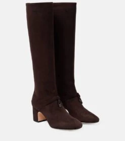 LORO PIANA Stiefel Maxi Charms Aus Veloursleder