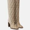 FENDI Jacquard-Stiefel Cut FF