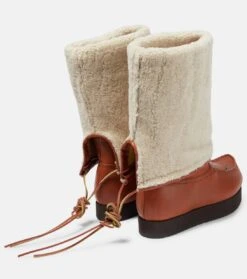 Acne Studios X Kero Stiefel Bero Aus Leder Mit Shearling -Paris Texas Shoes Geschaft P00730157 d1