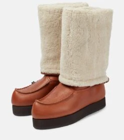 Acne Studios X Kero Stiefel Bero Aus Leder Mit Shearling -Paris Texas Shoes Geschaft P00730157 d3