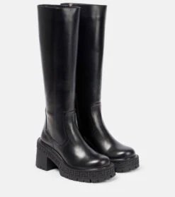 Versace Stiefel Greca Aus Leder