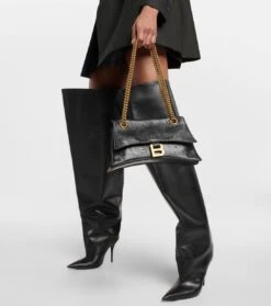 Balenciaga Overknee-Stiefel Waders Aus Leder -Paris Texas Shoes Geschaft P00737183 d2