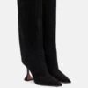 Amina Muaddi Stiefel Fiona Aus Veloursleder