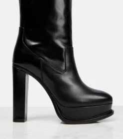 Alexander McQueen Stiefel Aus Leder Mit Plateau -Paris Texas Shoes Geschaft P00765396 d4