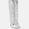Overknee-Stiefel Aus Metallic-Leder