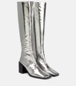 Jil Sander Stiefel Aus Metallic-Leder