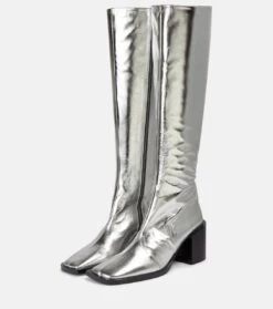 Jil Sander Stiefel Aus Metallic-Leder 10 Jil Sander Stiefel Aus Metallic-Leder -Paris Texas Shoes Geschaft P00775018 d3