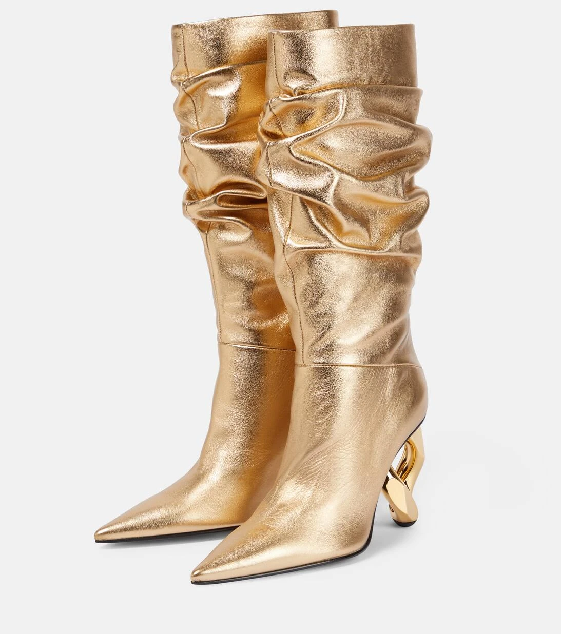 JW Anderson Stiefel Chain Aus Metallic-Leder 5 JW Anderson Stiefel Chain Aus Metallic-Leder – Bild 5