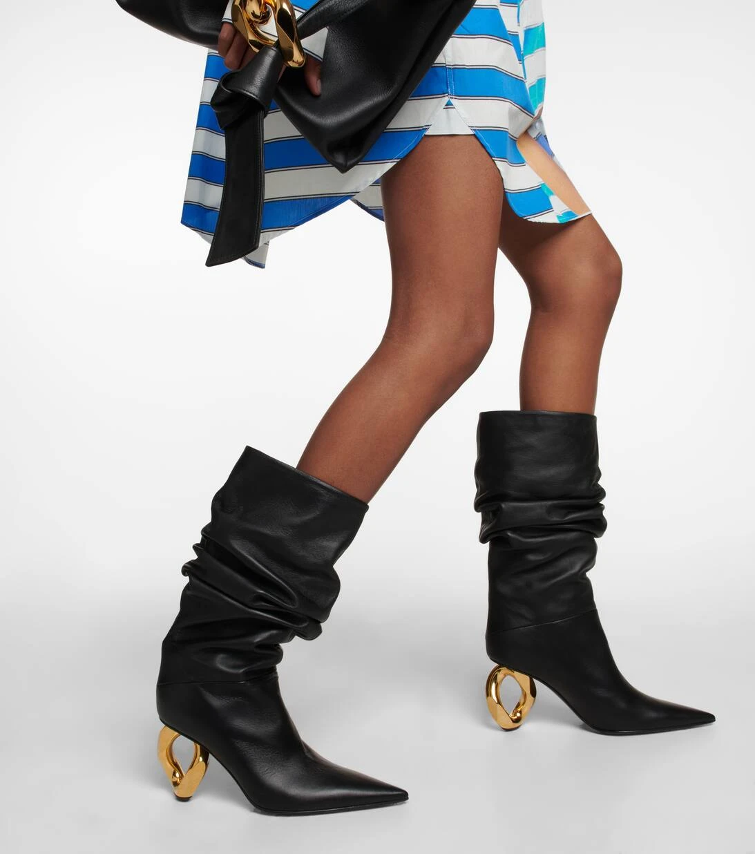 JW Anderson Stiefel Chain Heel Aus Leder 4 JW Anderson Stiefel Chain Heel Aus Leder – Bild 4