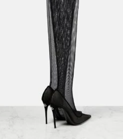 Dolce & Gabbana X Kim Overknee-Stiefel Aus Tüll -Paris Texas Shoes Geschaft P00778568 d1